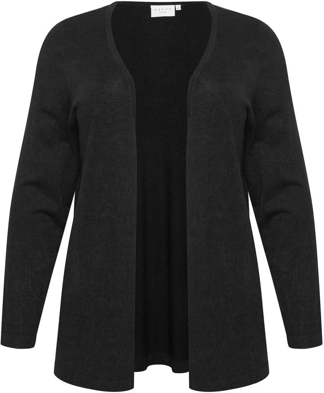 Kaffe Curve - Vest - Zwart - Open Voorkant