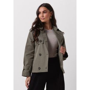 My Essential Wardrobe - Olijfgroene Korte Trenchcoat - Dames