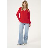 Blouse - Fiery Red - Regular Fit - Lange Mouwen