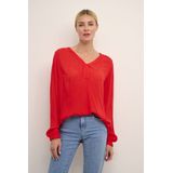 Blouse - Fiery Red - Regular Fit - Lange Mouwen