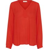 Blouse - Fiery Red - Regular Fit - Lange Mouwen