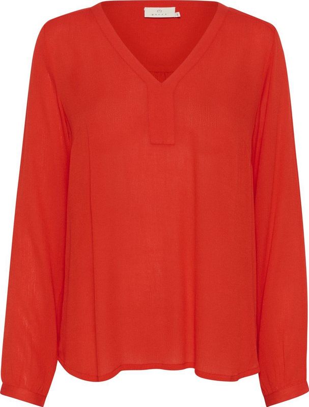 Blouse - Fiery Red - Regular Fit - Lange Mouwen