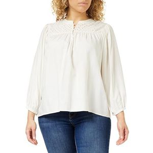 KAFFE KAdora Damesblouse, 3/4 mouwen, losse pasvorm, Antiek wit, 40