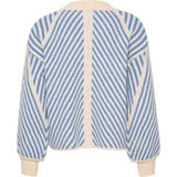 KAFFE Damestrui - Beigekleurig met Cornflower Strepen - Regular Fit