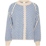 KAFFE Damestrui - Beigekleurig met Cornflower Strepen - Regular Fit