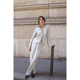 Pantalons - Silver - 67% Viscose (LENZING™ ECOVERO™) - Hoge Taille met Wijde Pijpen