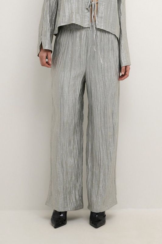 Pantalons - Silver - 67% Viscose (LENZING™ ECOVERO™) - Hoge Taille met Wijde Pijpen