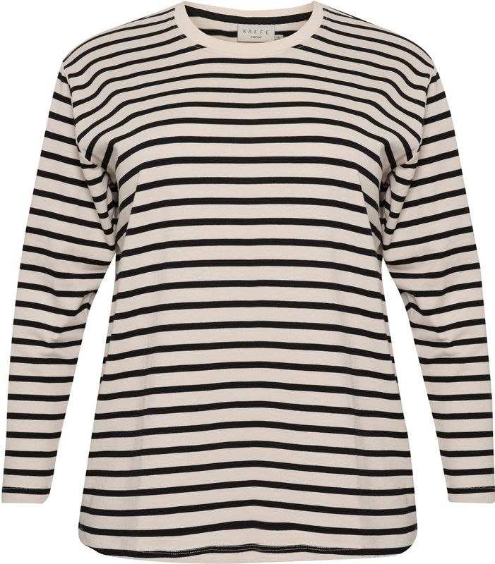 Longsleeve - Gestreept - Jersey - Losvallend Model - Ronde Hals