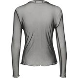 Karen by Simonsen - Deshkb Ls Tee - Mesh Top - Zwart - Lange Mouwen