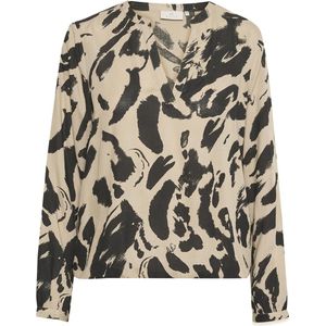 Blouse - Black/Feather Gray Leo - Lange Mouwen - Regular Fit