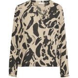 Blouse - Black/Feather Gray Leo - Lange Mouwen - Regular Fit