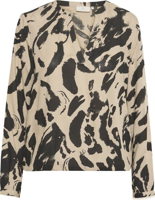 Blouse - Black/Feather Gray Leo - Lange Mouwen - Regular Fit