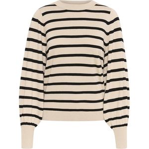 Kaffe Trui Kamala Stripe Knit Pullover 10506891 Feather Gray Melange/black Dames