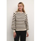 Kaffe Trui Kamala Stripe Knit Pullover 10506891 Feather Gray Melange/black Dames