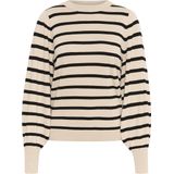 Kaffe Trui Kamala Stripe Knit Pullover 10506891 Feather Gray Melange/black Dames