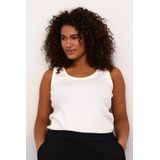 Kaffe Curve - Top - Ecru - Mouwloos - Ronde Hals