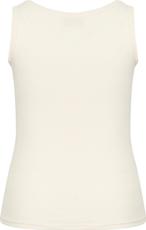 Kaffe Curve - Top - Ecru - Mouwloos - Ronde Hals