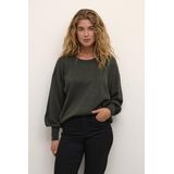 Kaffe - Karegina O-Neck Knit Trui - Forest Night - 70% Viscose 20% Nylon 10% Metallic Draad
