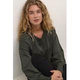 Kaffe - Karegina O-Neck Knit Trui - Forest Night - 70% Viscose 20% Nylon 10% Metallic Draad
