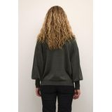 Kaffe - Karegina O-Neck Knit Trui - Forest Night - 70% Viscose 20% Nylon 10% Metallic Draad