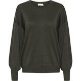Kaffe - Karegina O-Neck Knit Trui - Forest Night - 70% Viscose 20% Nylon 10% Metallic Draad