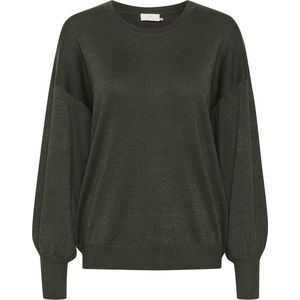 Kaffe - Karegina O-Neck Knit Trui - Forest Night - Viscose/Nylon/Metallic Draad