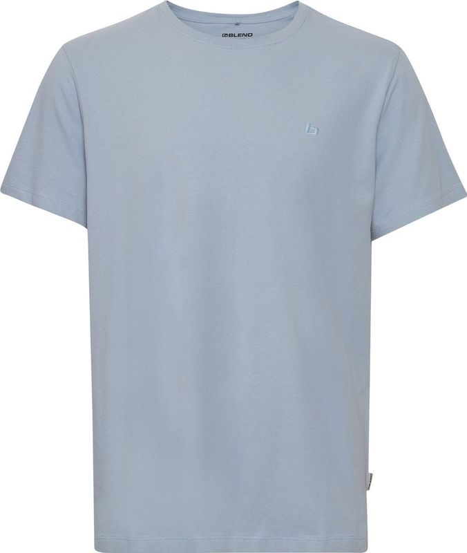 BLEND - Dinton - T-shirt - Lichtblauw - Normale Pasvorm - Kwartmouw