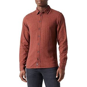Blend Heren Woven Shirt L/s Shirt, 181350/Burnt Brick, XL