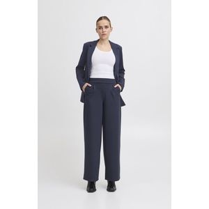 ICHI Pantalon IHKATE SUS LONG WIDE Polyester Donkerblauw