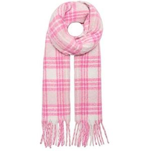 ONLY Onllima Life Check Frill Scarf Cc, 100 stuks, voor dames, abrikoos detail: CHECK, Eén maat, Abrikoos detail: CHECK