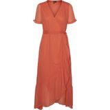 Vero Moda - VMTUA 7/8 Wrap Dress - Jurk - Groen - Recycled Polyester