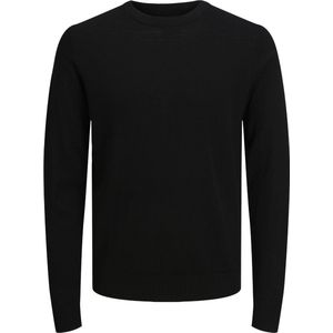 JACK & JONES Mark merino knit crew neck slim fit - heren pullover wol met O-hals - zwart