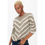 ONLY gebreide trui ONLELIZA met all over print beige/ecru