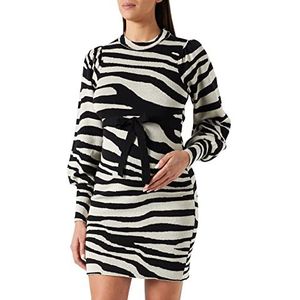 MAMALICIOUS Dames MLSINA L/S Short Knit A Jurk, Wit Kap Grijs, S, wit (whitecap gray), S