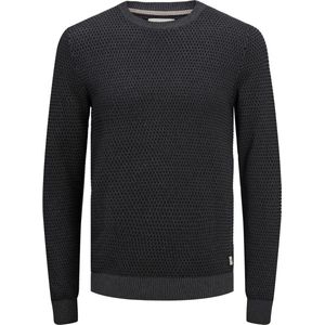JACK & JONES - Atlas Knit - Pullover - Donkergrijs Melange - Katoen - Slim Fit