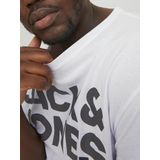 JACK & JONES - JJECORP - T-shirt - Wit - Grote Maat - Korte Mouw