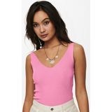 Tops - Effen - Knitwear - V-hals - Mouwloos - Slanke Pasvorm