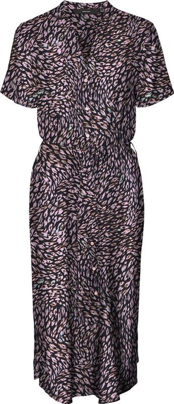 Vero Moda - VMVICA - Jurk - Lange Jurk - Korte Mouwen - V-hals