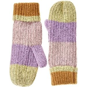 PIECES Dames Pcpyron Structured Block Mittens Bc Füstlingge, Purple Rose/Patroon: Block Stripes, One Size EU, Purple Rose/Patroon: blokstrepen, Eén maat