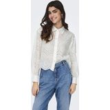 Only Blouse Off-White - Lange Mouwen, Klassieke Kraag