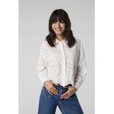 Only Blouse Off-White - Lange Mouwen, Klassieke Kraag