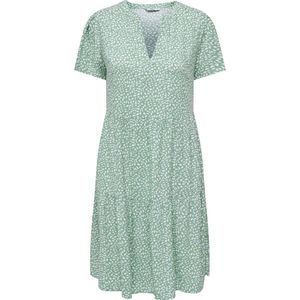 Only Onlzally Life Thea dress NOOS Korte jurk groen wit Viscose Basics