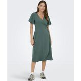 ONLY - ONLCali - Jurk - Donkergroen - 3/4 Lengte - V-hals