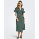 ONLY - ONLCali - Jurk - Donkergroen - 3/4 Lengte - V-hals