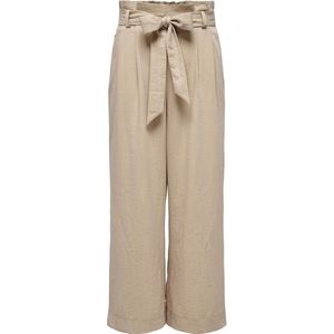 ONLY - Onlmarsa Solid Paperbag Pant - Stoffen Broek - Safari - Melange