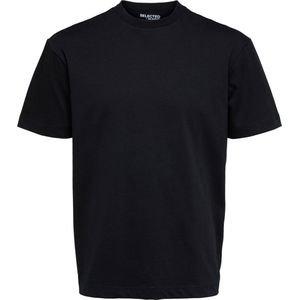 Selected Homme Heren T-Shirt bequem Zwart Ronde Hals Volwassenen