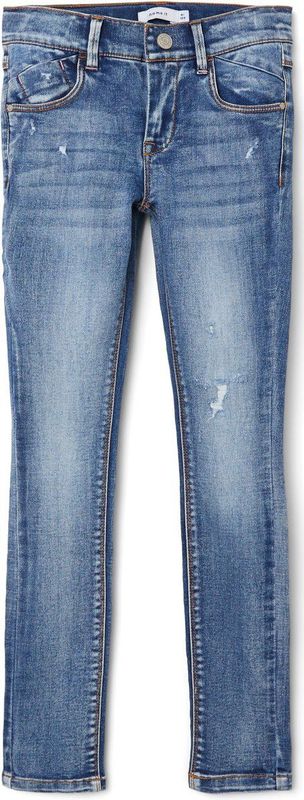 Skinny Broeken - Denim - Blauw - 74% Katoen, 24% Polyester, 1% Viscose, 1% Elastaan