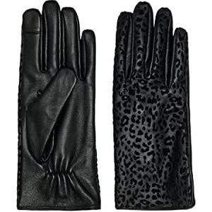 ONLY Dames ONLJANICE Leather Handschoenen Acc Handschoenen, Zwart/Detail: Leo Flock, One Size, zwart/detail: Leo Flock, One Size (Fabrikant maat:ONESIZE)