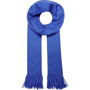 ONLY sjaal ONLAIDA met franjes kobaltblauw