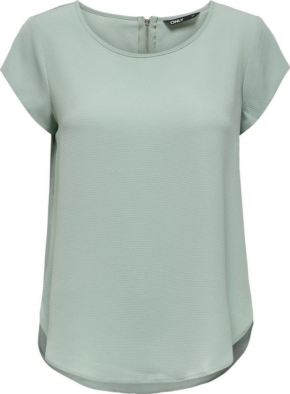 Blouse - Effen - Losse Pasvorm - Ronde Hals - Kwartmouw